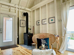enjoy a fire in Spring and Fall the wood stove at TwoBySea cottage