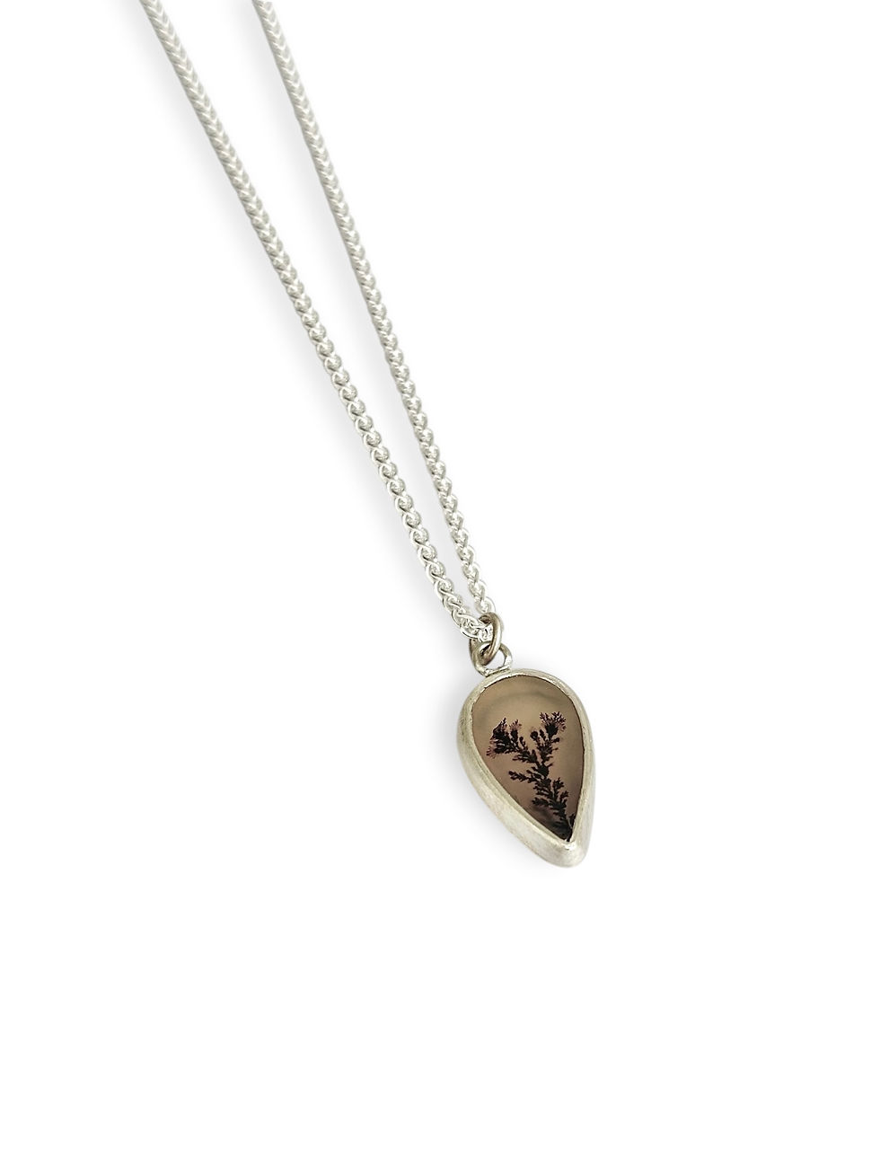 Thumbnail: Bijou agate pendant, reverse tear, front view