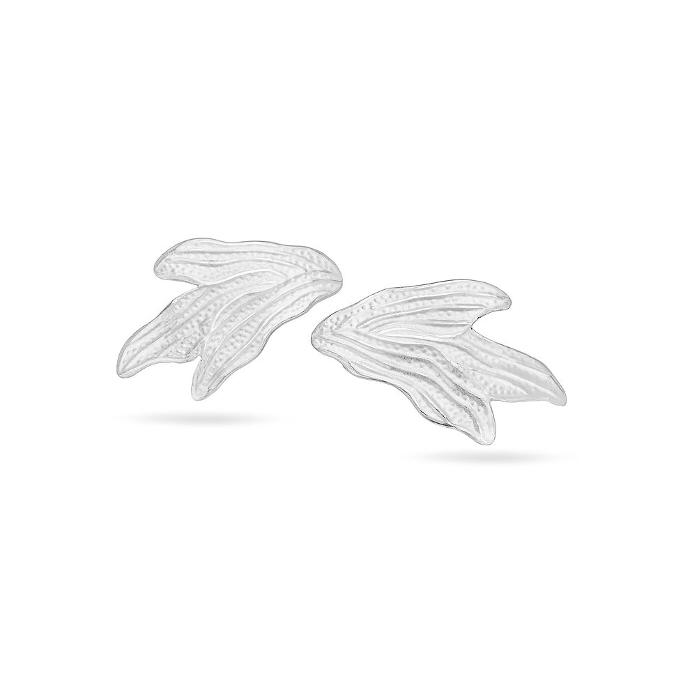 Thumbnail: Kelp earrings, silver, product shot