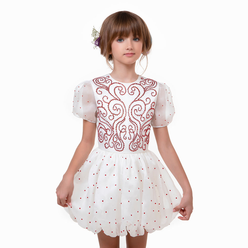 Thumbnail: FAIRY TALE WHITE RED MINI DRESS