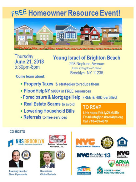 Homeowner Resource Event in Brighton Beach Thurs 6/21