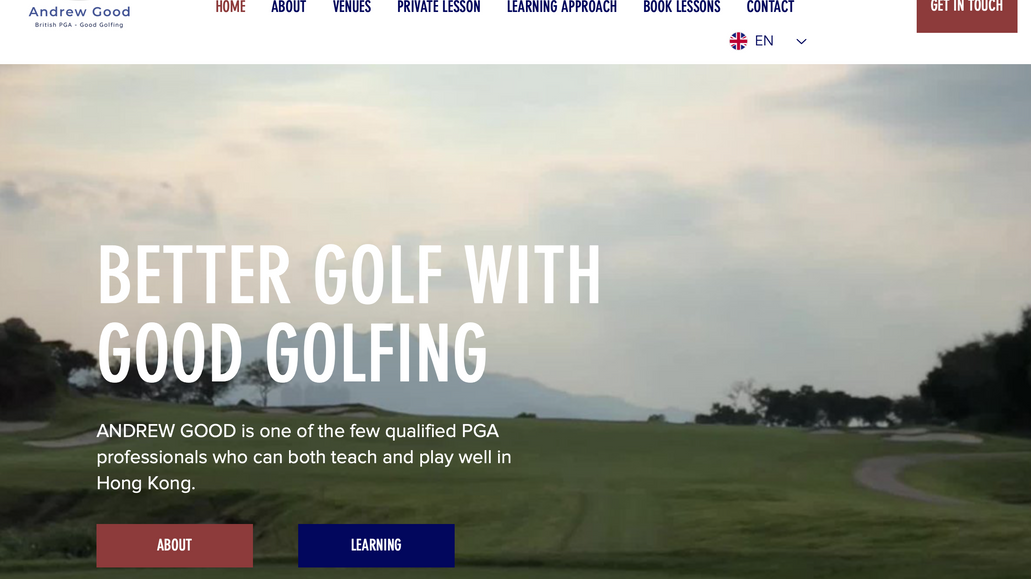 Good Golfing - Hong Kong: Fully customized bilingual website, advanced SEO, customized forms and proofreading.