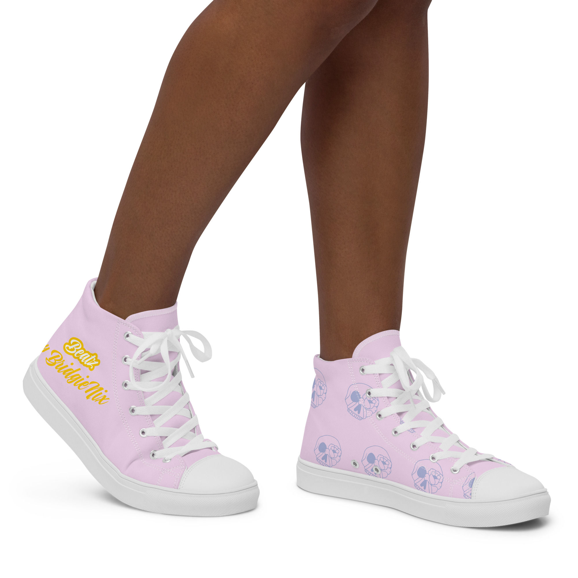 Women’s Flower Skull Canvas & Faux Leather High Tops