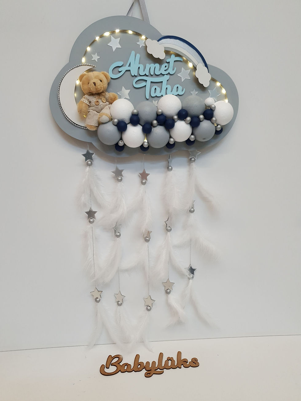 Bubble LEDLİ bulut kapı süsü gri beyaz lacivert