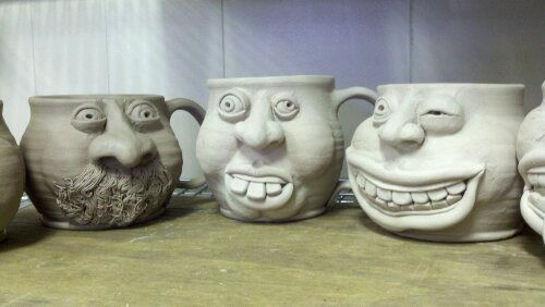 face mugs- beard and moustache