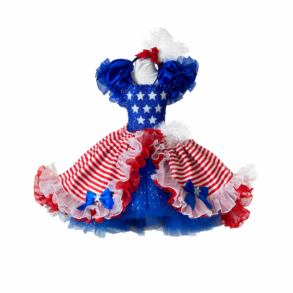 USA Patriotic Flag Tutu Dress