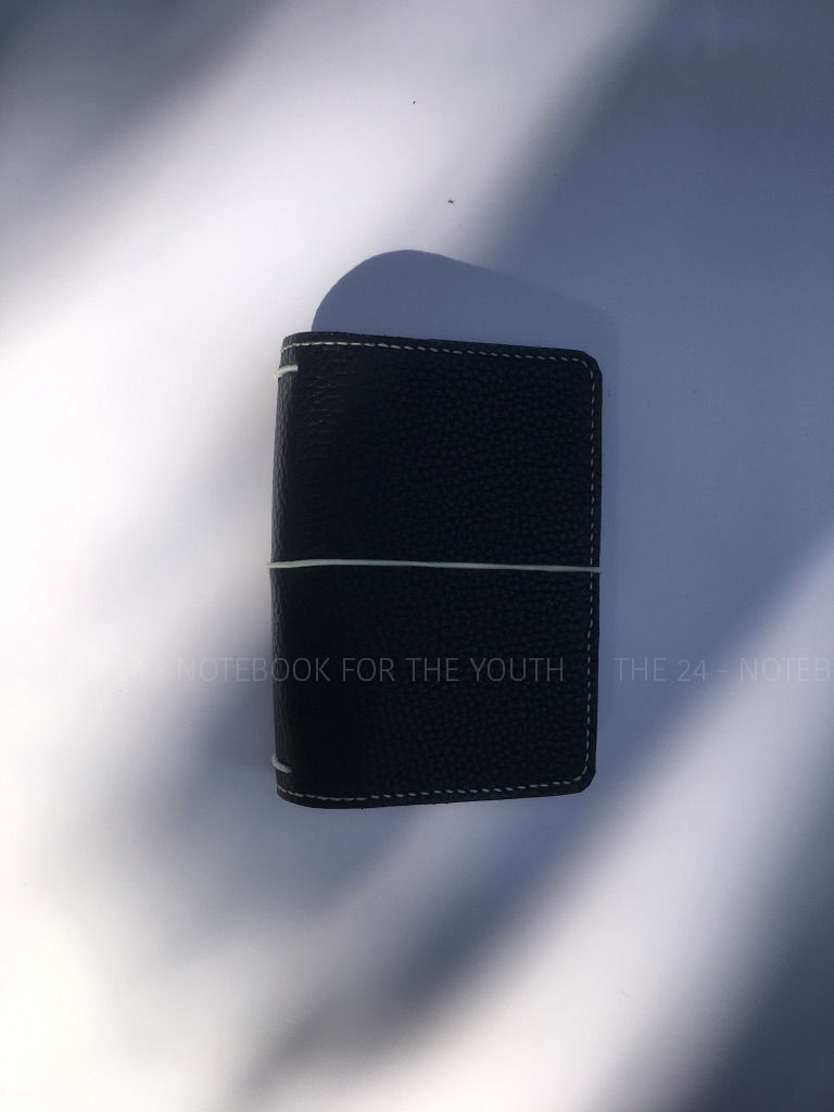 Thumbnail: Sổ Da Xanh Navy Vân - Pocket Size