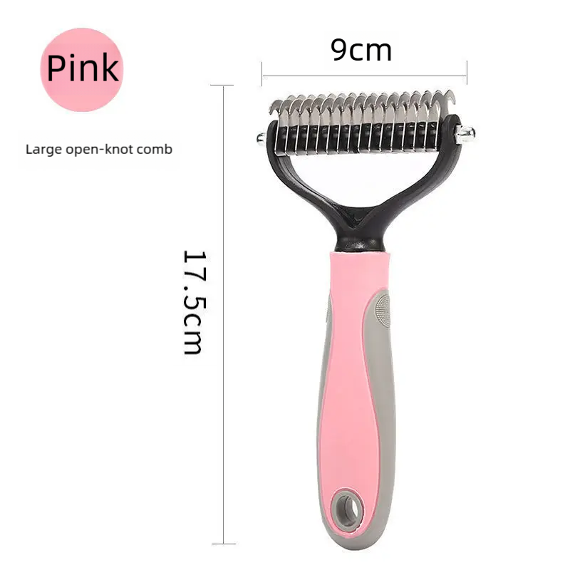 Thumbnail: Pet Deshedding Brush Double Sided Pet Grooming Tool for Shedding and Dematting -