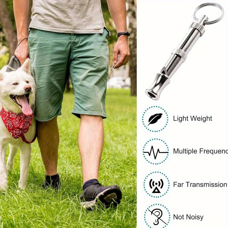 Thumbnail: 1/2Pcs Dog Whistle To Stop Barking, Adjustable Sound Pitch Dog Whistle With Keyc