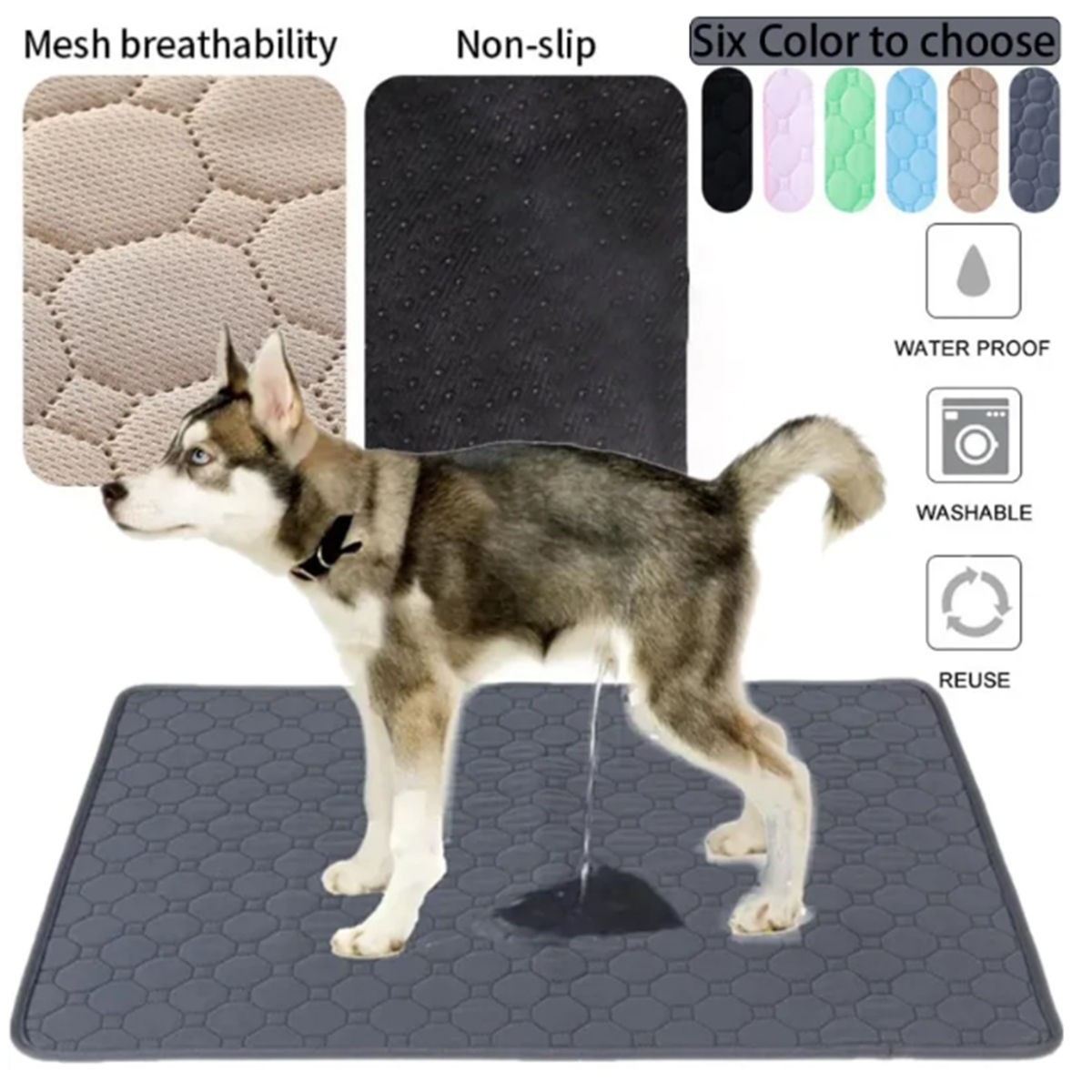 Dog Pee Pad Reusable Washable Dog Urine Mat Car Seat Floor Sofa Waterproof Absor