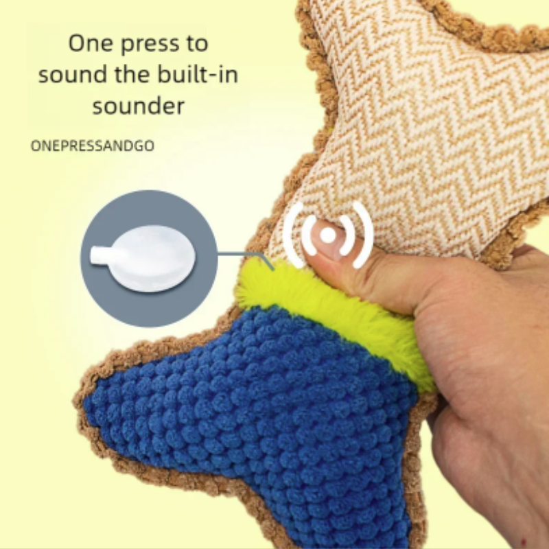Thumbnail: 1PC Plush Dog Squeaky Toy Bone Chew Toy for Small Medium Breeds Aggressive Chewe