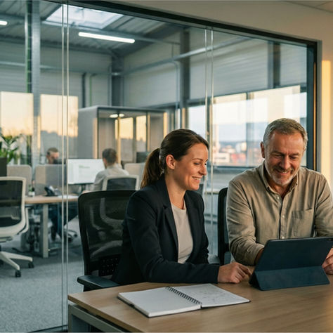 image montrant une équipe travaillant efficacement avec l'intelligence artificielle