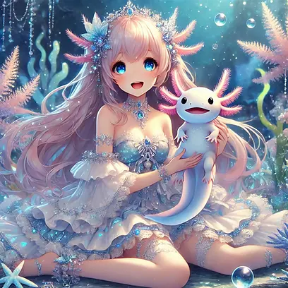 DALL·E 2025-01-05 23.17.40 - A magical girl named LoLo, sitting in an enchanting underwate
