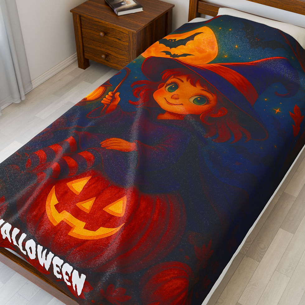 Thumbnail: Velveteen Plush Blanket - Halloween Cute & Spooky Collection