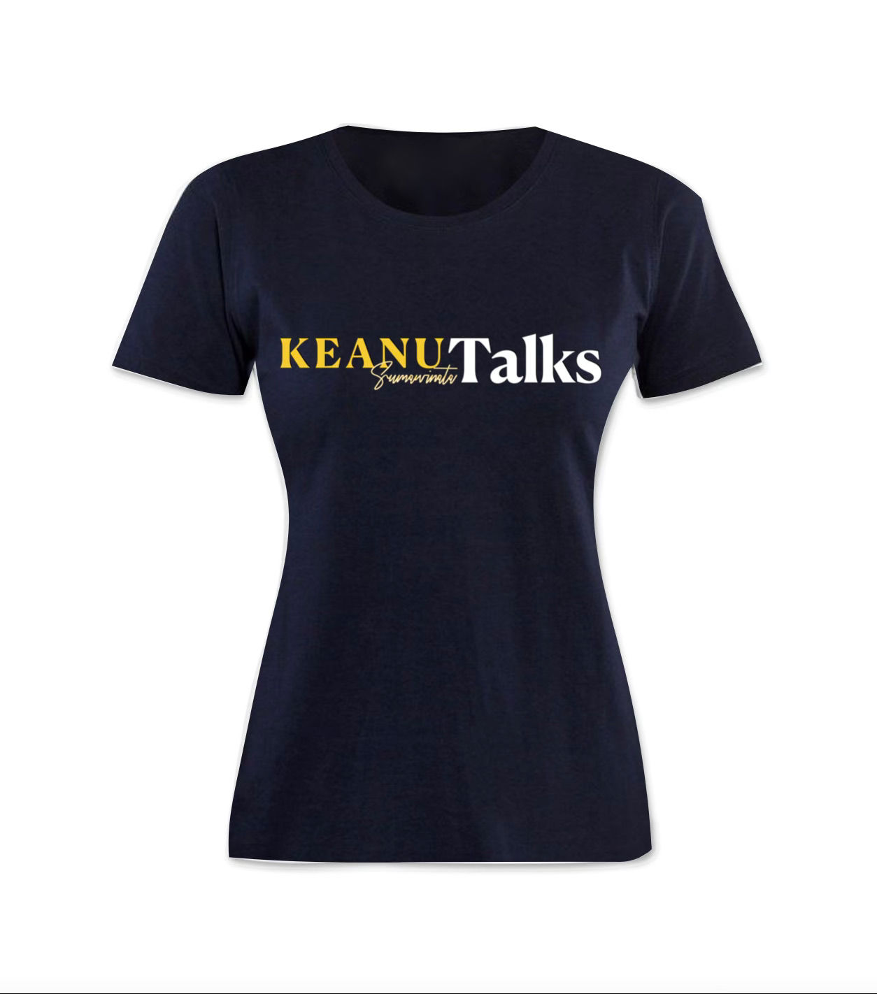 Keanu Sumawinata Talks Women's Short Sleeve Navy T-Shirt