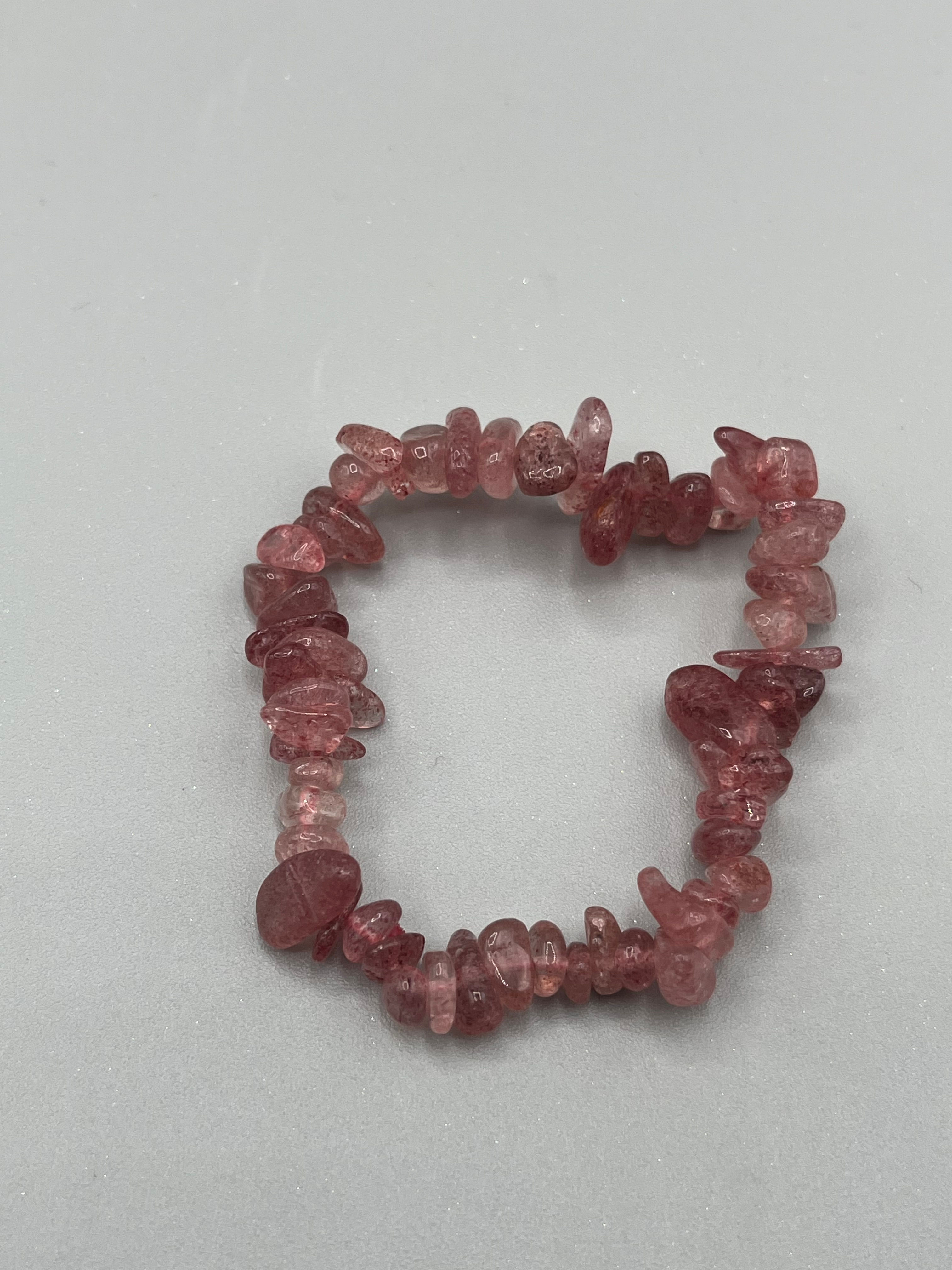 Strawberry Quartz chipped bracelet