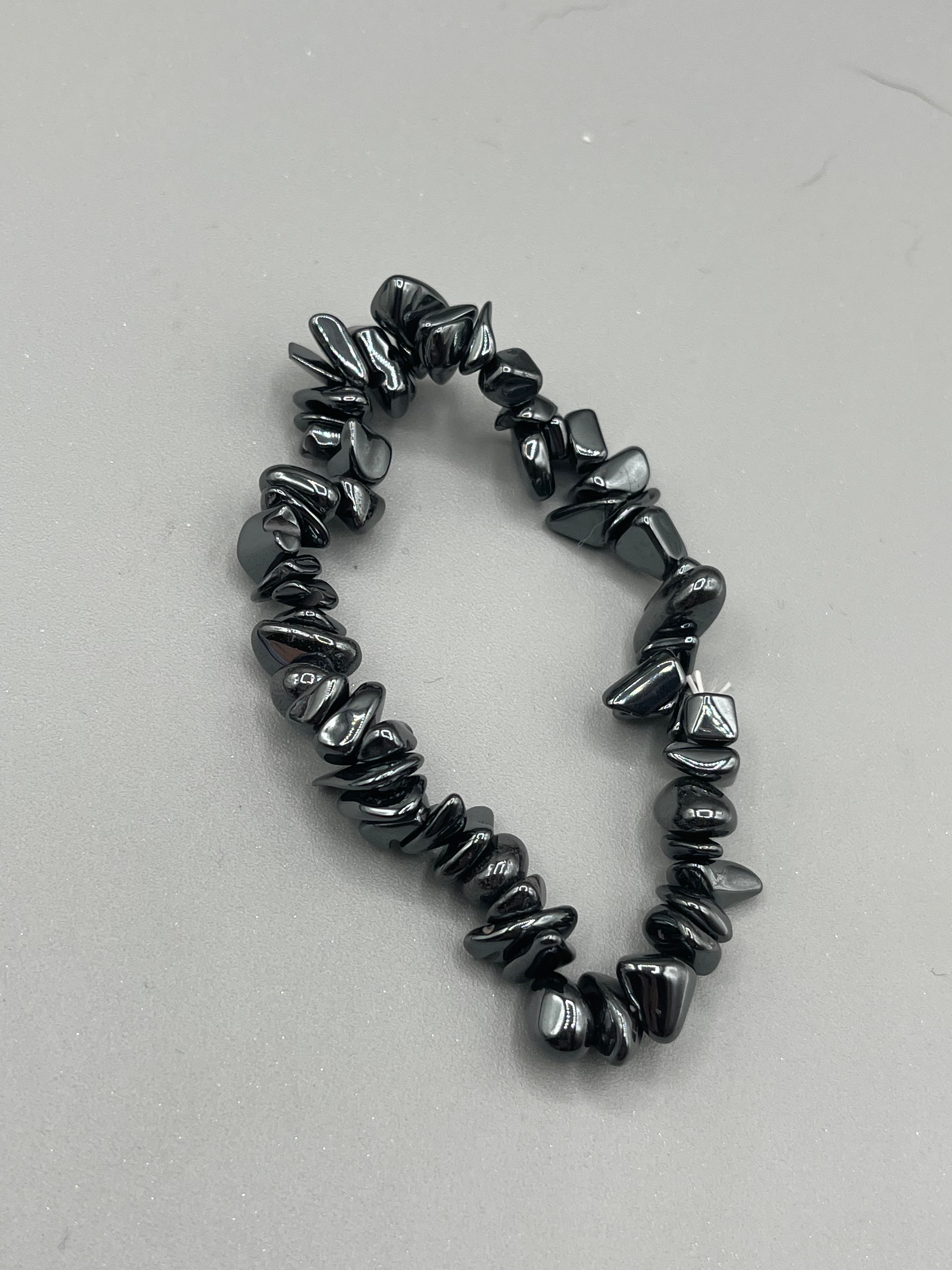 Hematite chipped bracelet