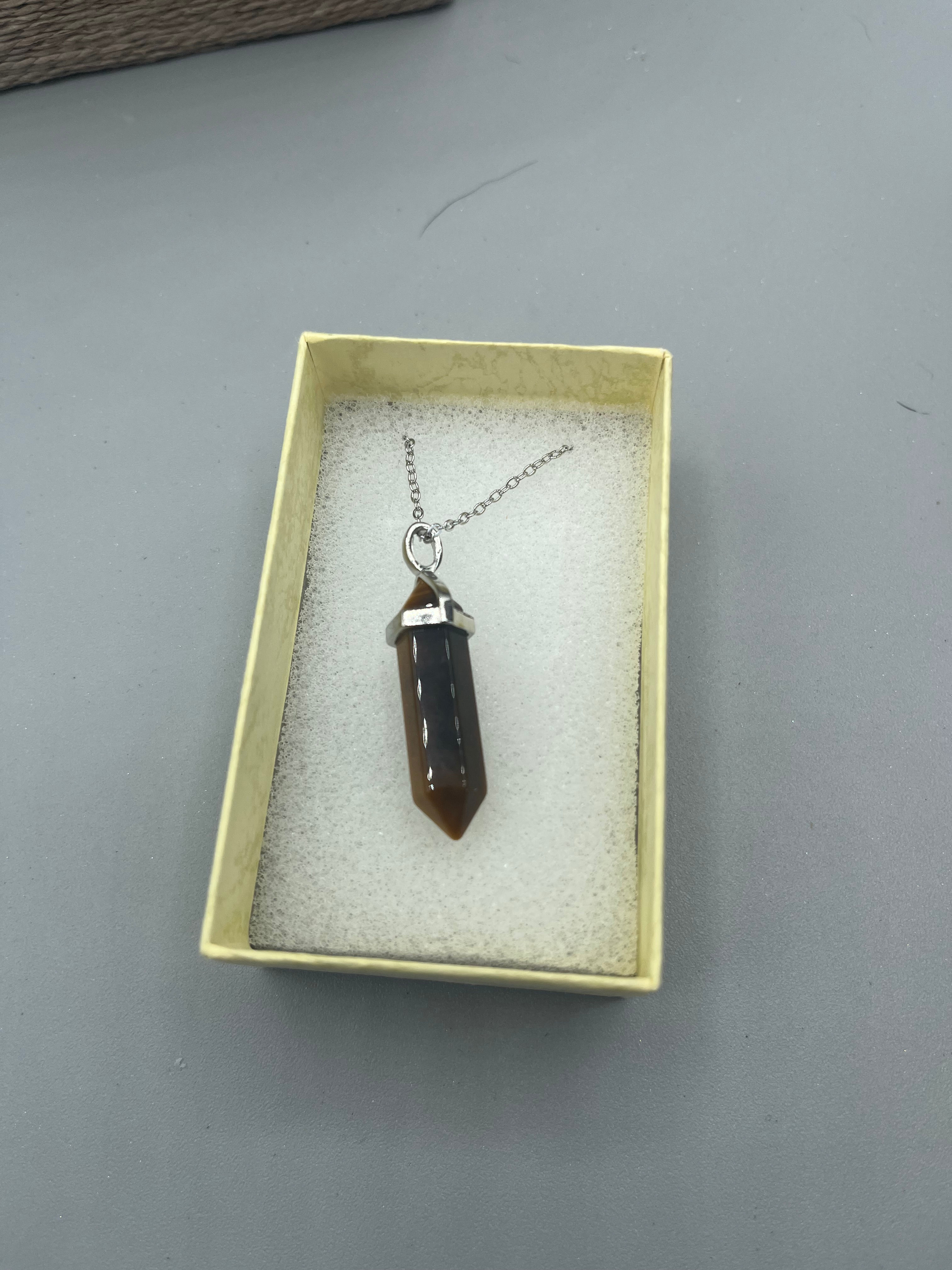 Tigers Eye point, 25cm chain