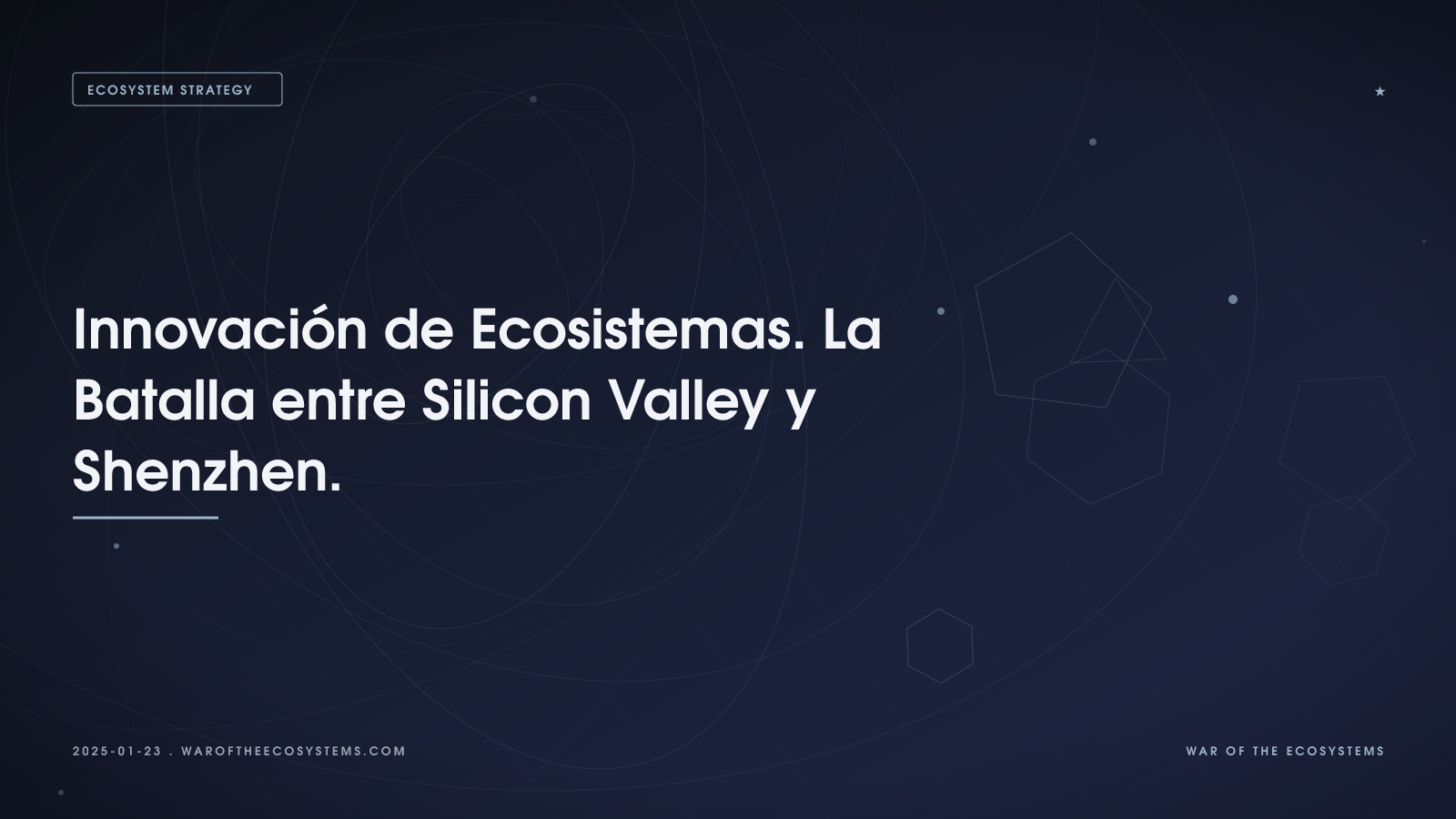 Innovación de Ecosistemas. La Batalla entre Silicon Valley y Shenzhen.