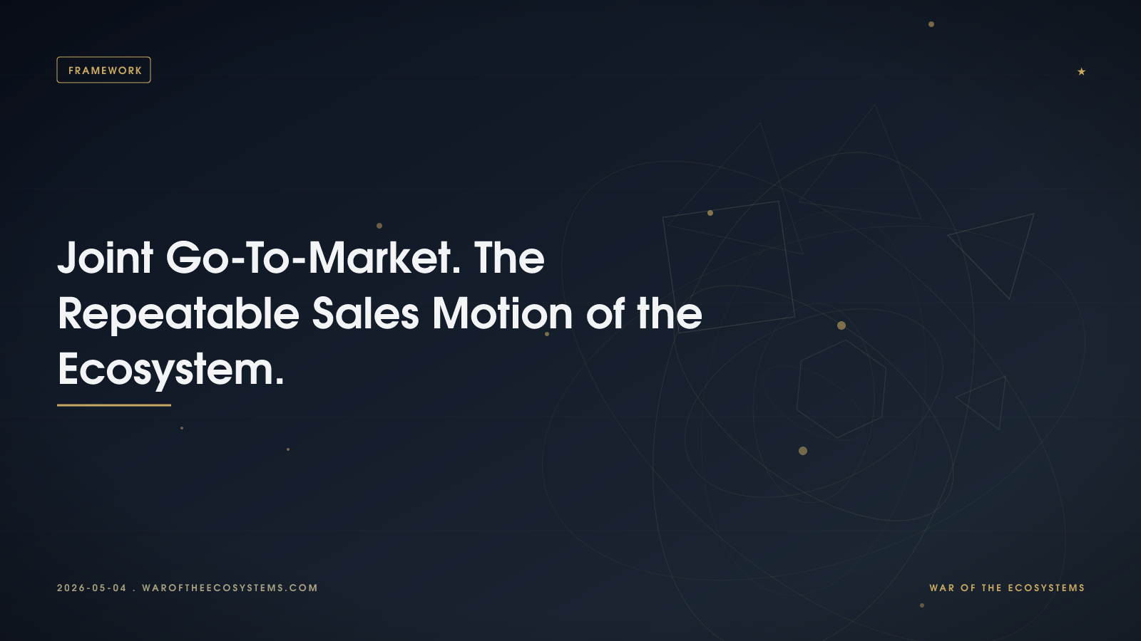 Joint Go-To-Market. The Repeatable Sales Motion of the Ecosystem.