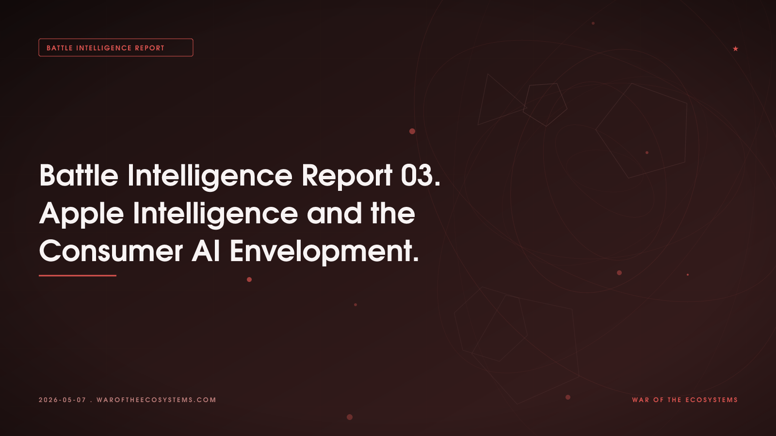 Battle Intelligence Report 03. Apple Intelligence and the Consumer AI Envelopment.