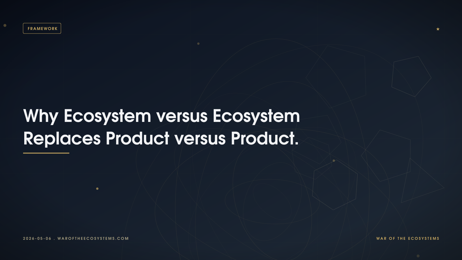 Why Ecosystem versus Ecosystem Replaces Product versus Product.