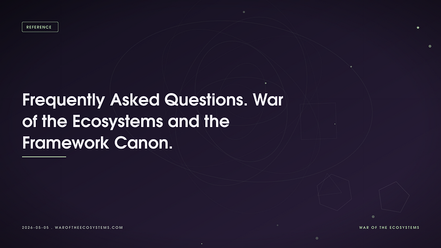 Frequently Asked Questions War Of The Ecosystems And The Framework Collection