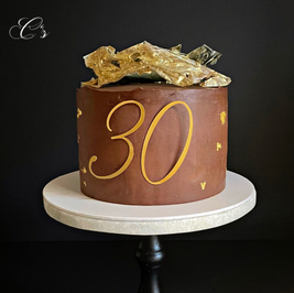 Ganache Schokoladen-Limette Torte Echtgold essbar, gelaserte Nummer