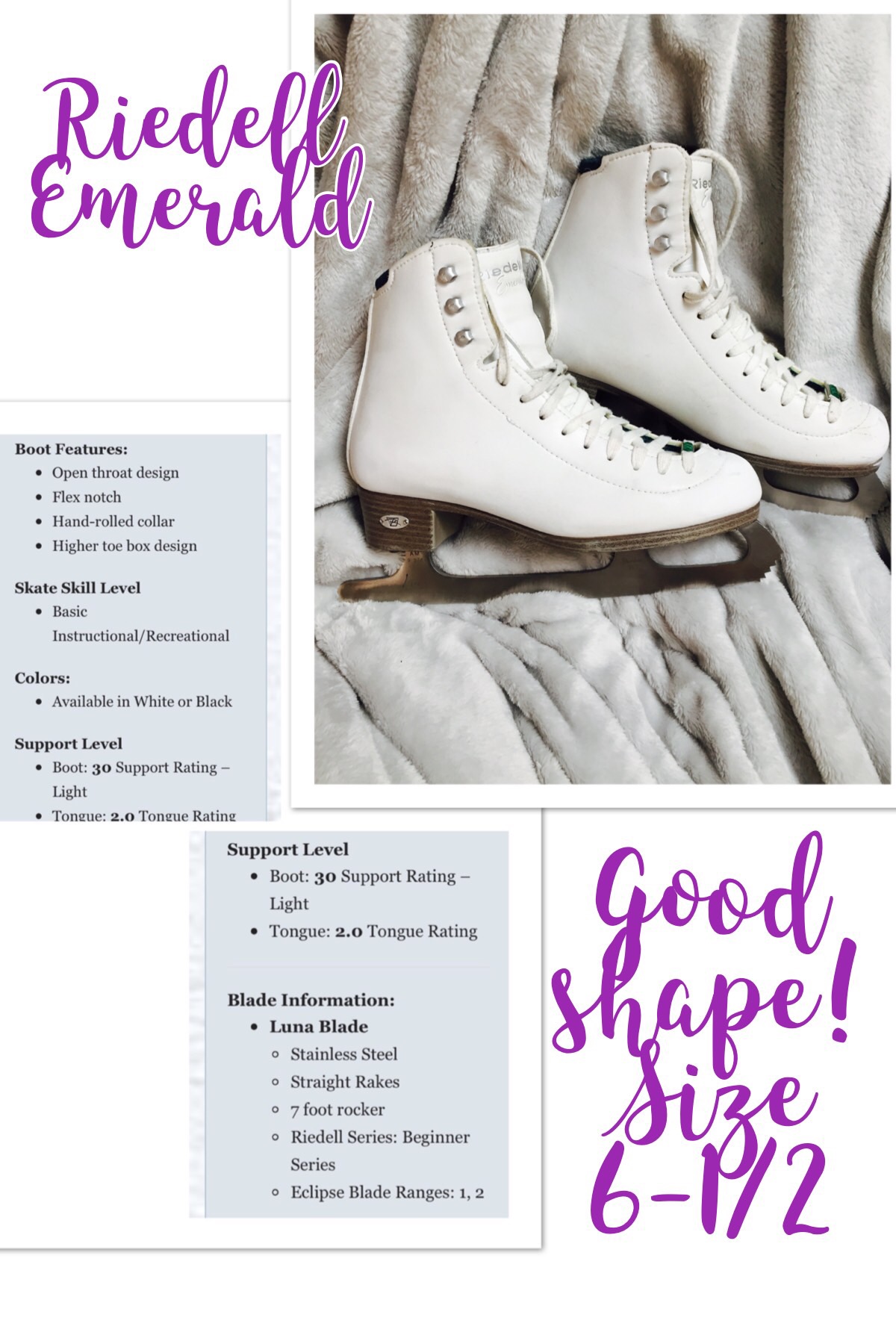 Skates - Size 6-1/2 Riedell
