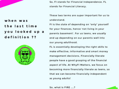 Introduction to Financial Literacy and Financial Independence for teens.