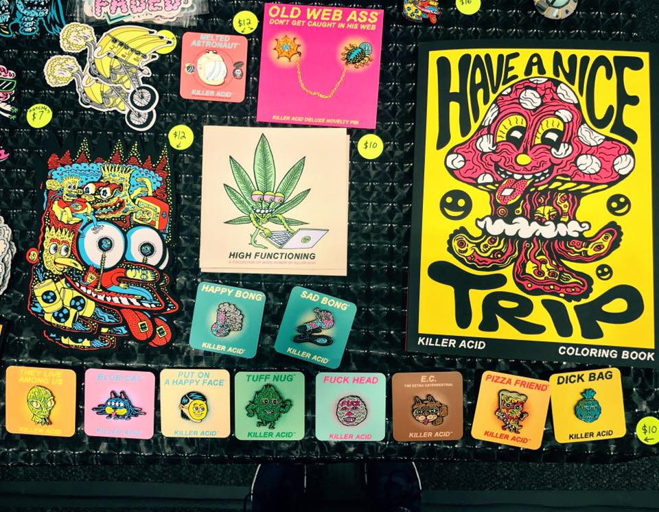 Tripped out merch by Killer Acid