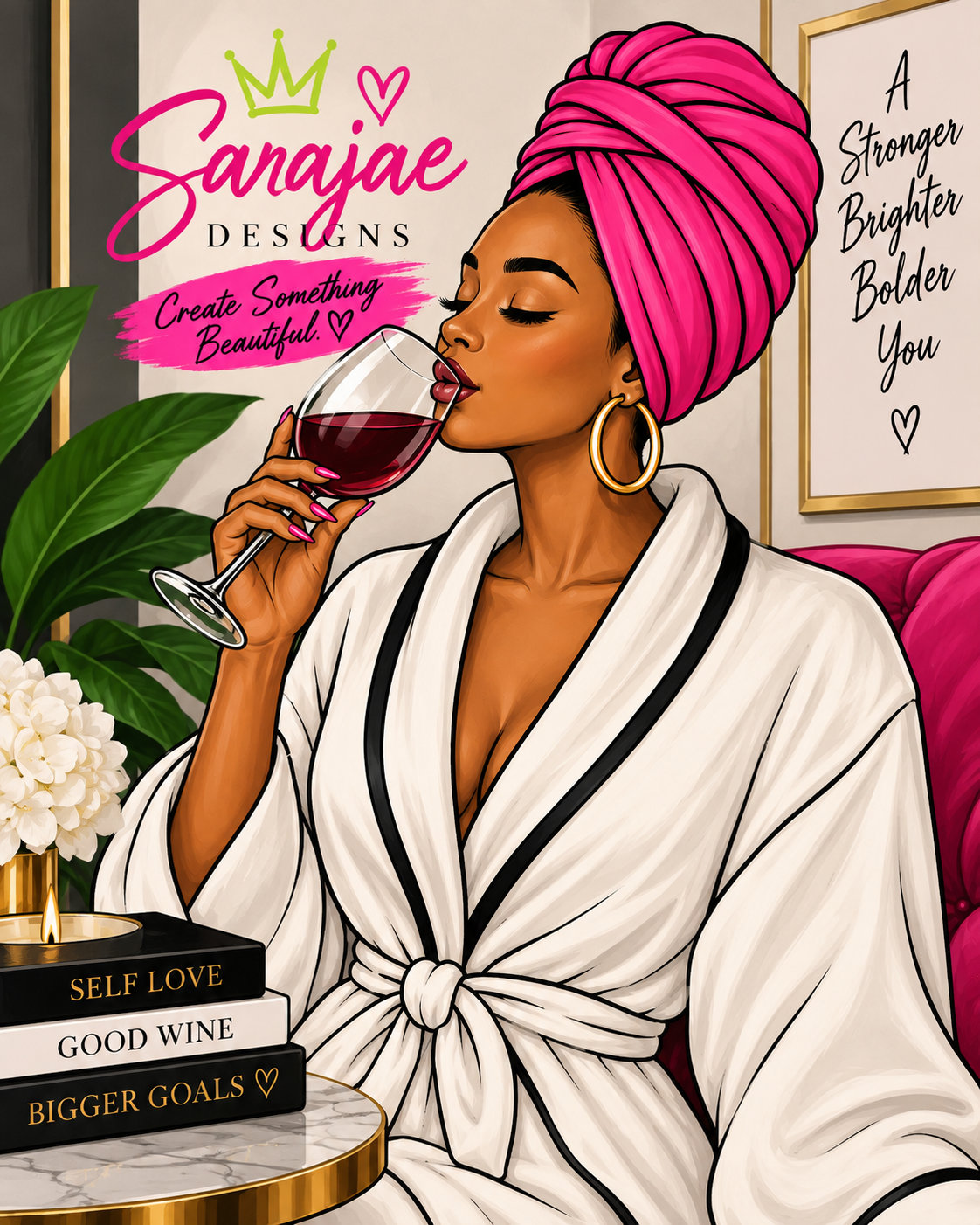 "Self Love, Good Wine & Bigger Goals" Paint Kit
