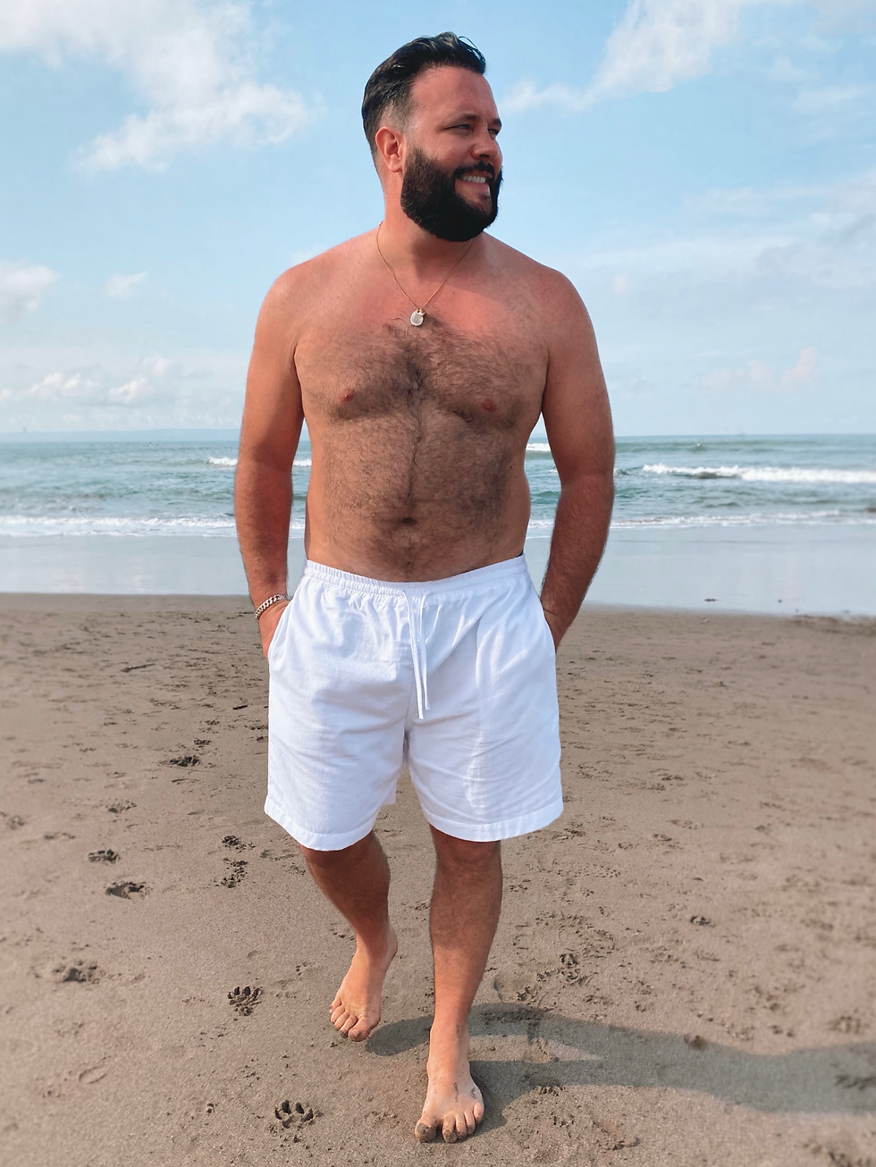 Thumbnail: White cotton drawstring shorts