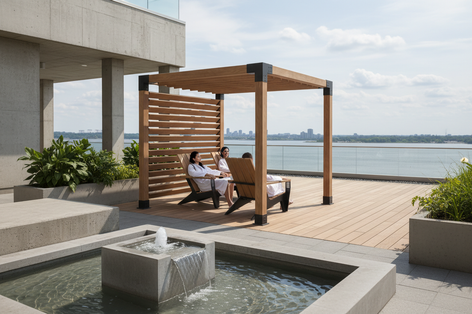 Relaxation au spa, reposez devant le paysage qui s'offre à vous.