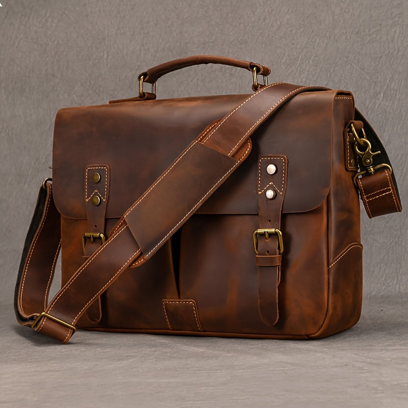 Thumbnail: Vintage Genuine Cowhide Leather Briefcase 