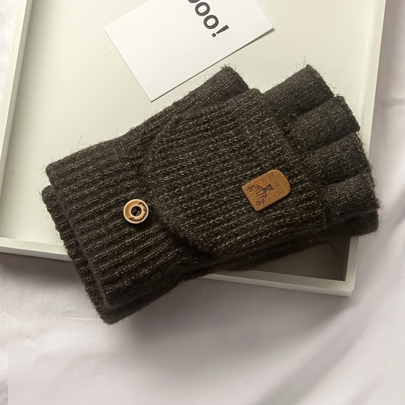 Thumbnail: Thick and Warm Fingerless Winter Gloves 