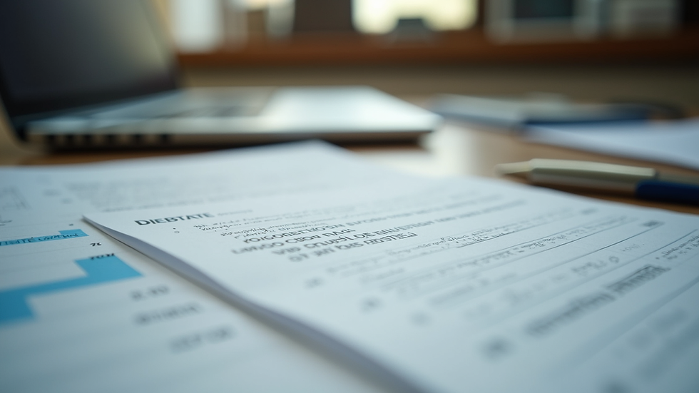 Close-up view of debate notes and research materials on a desk
