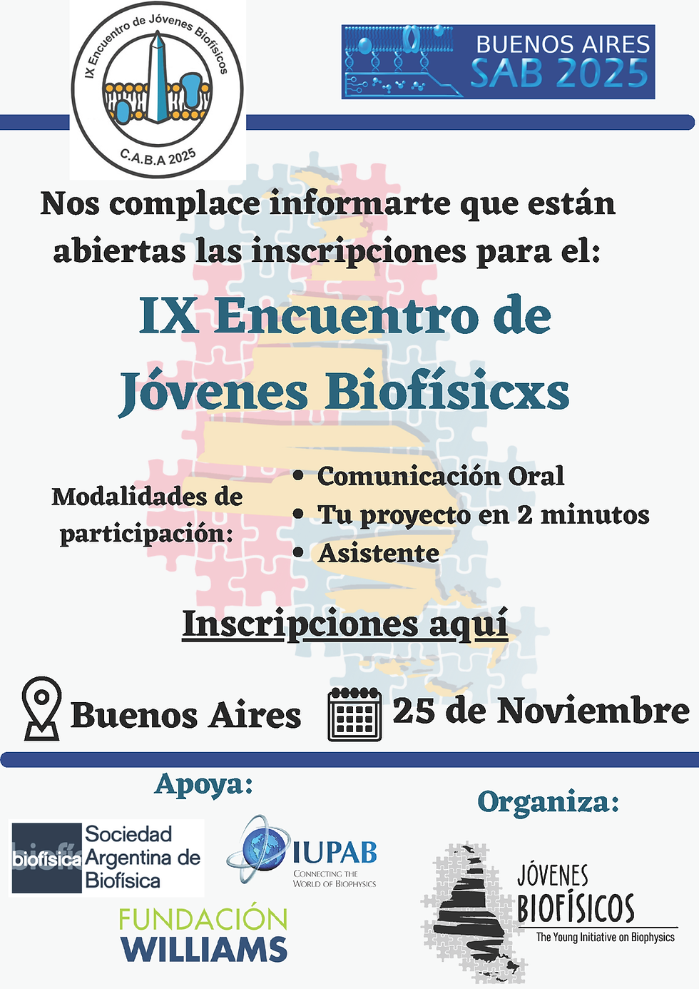 Flyer IX Encuentro de Jovenes Biofisicos