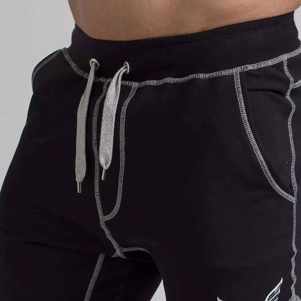 Thumbnail: Men Joggers With Patchwork-Fitted