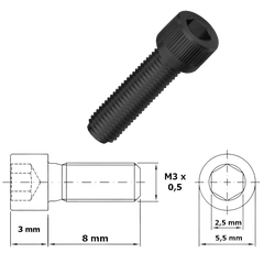 Paraf Allen Cil M3X8 (Und)
