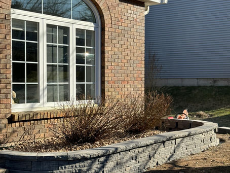 decorative raised garden bed installation