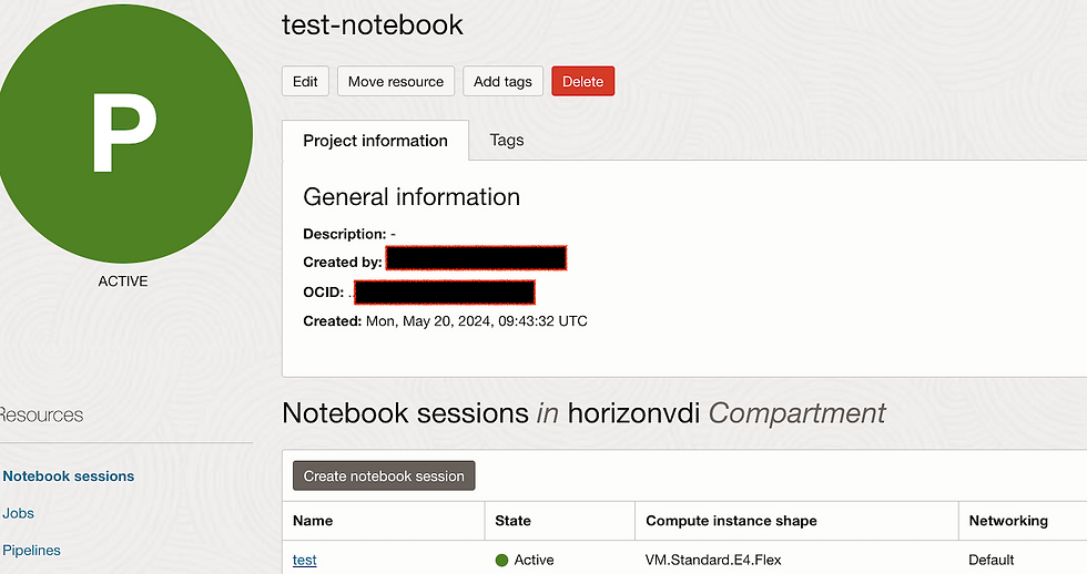 Notebook Session