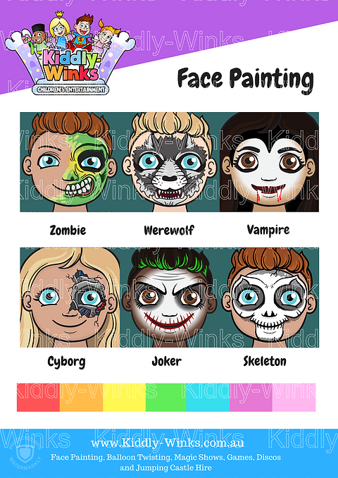 scary face paint stencils