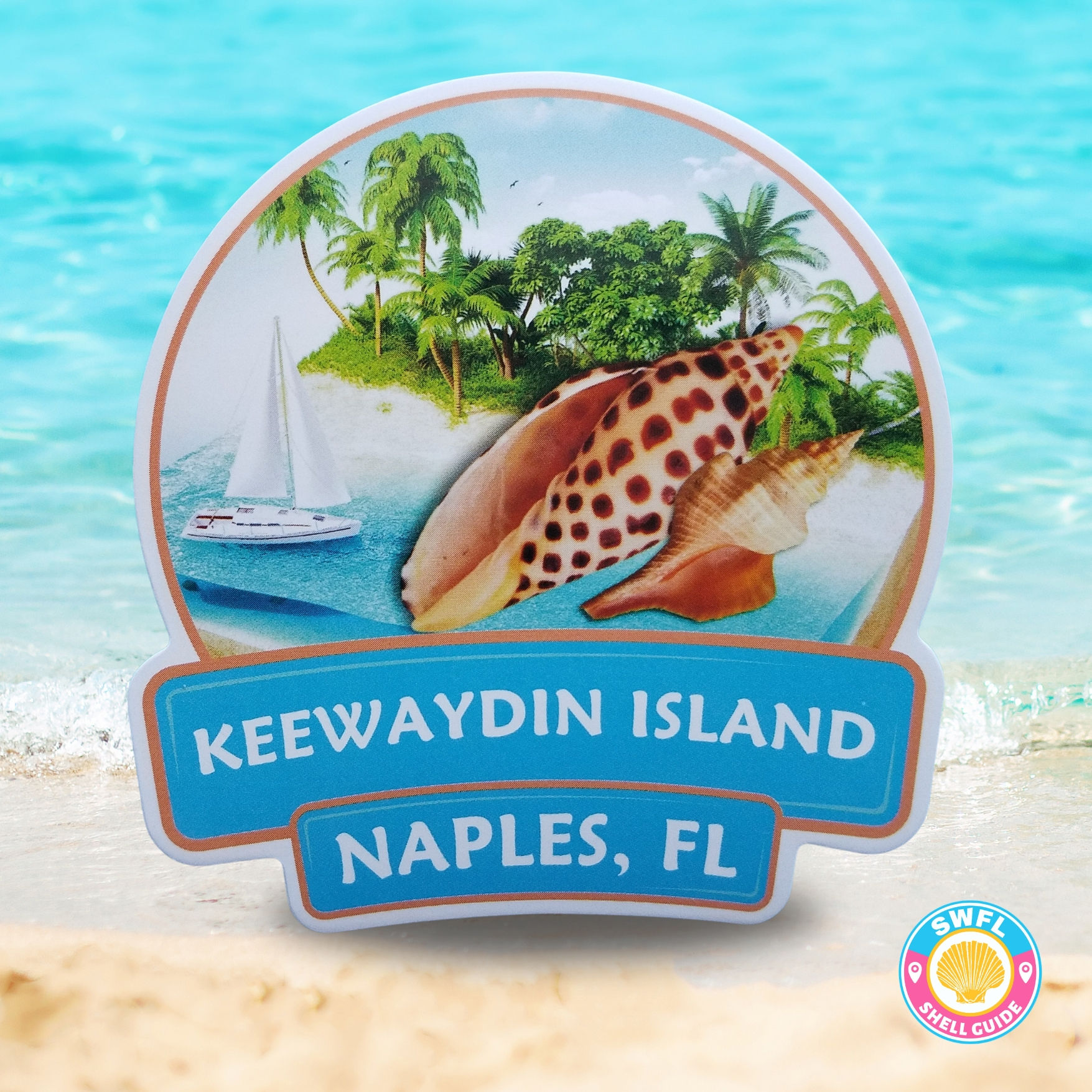 Sticker - Keewaydin Island - Junonia Horse Conch Sailboat