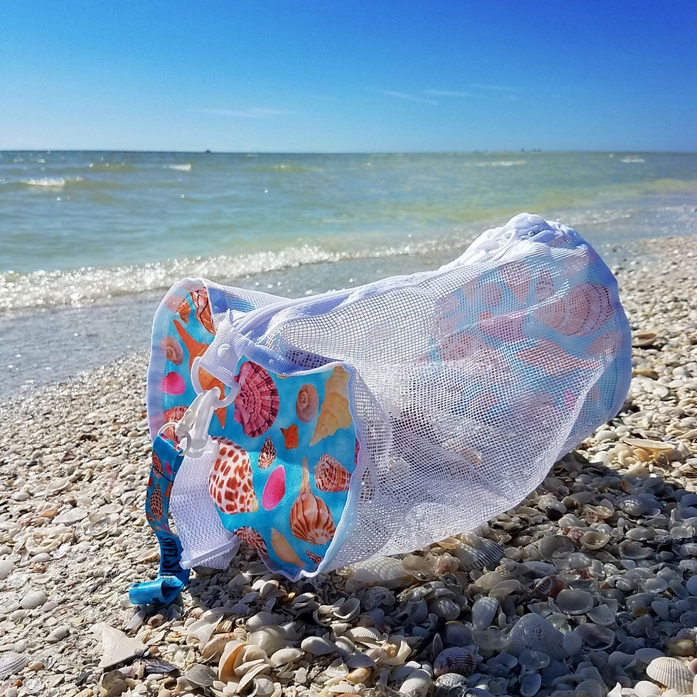 Thumbnail: Mesh Duffle Shelling Bag - SWFL Seashells