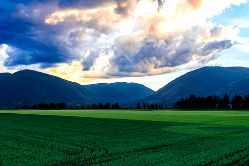 A mountain landscape, seen from the Creston Valley flats