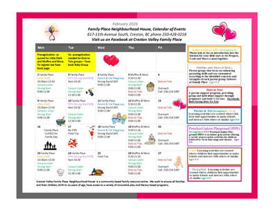 Family Place Calendar - February