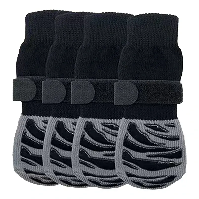 Thumbnail: 4Pcs/set Anti-Slip Dog Socks 4pcs Paw Protector Traction Control Adjustable Indo