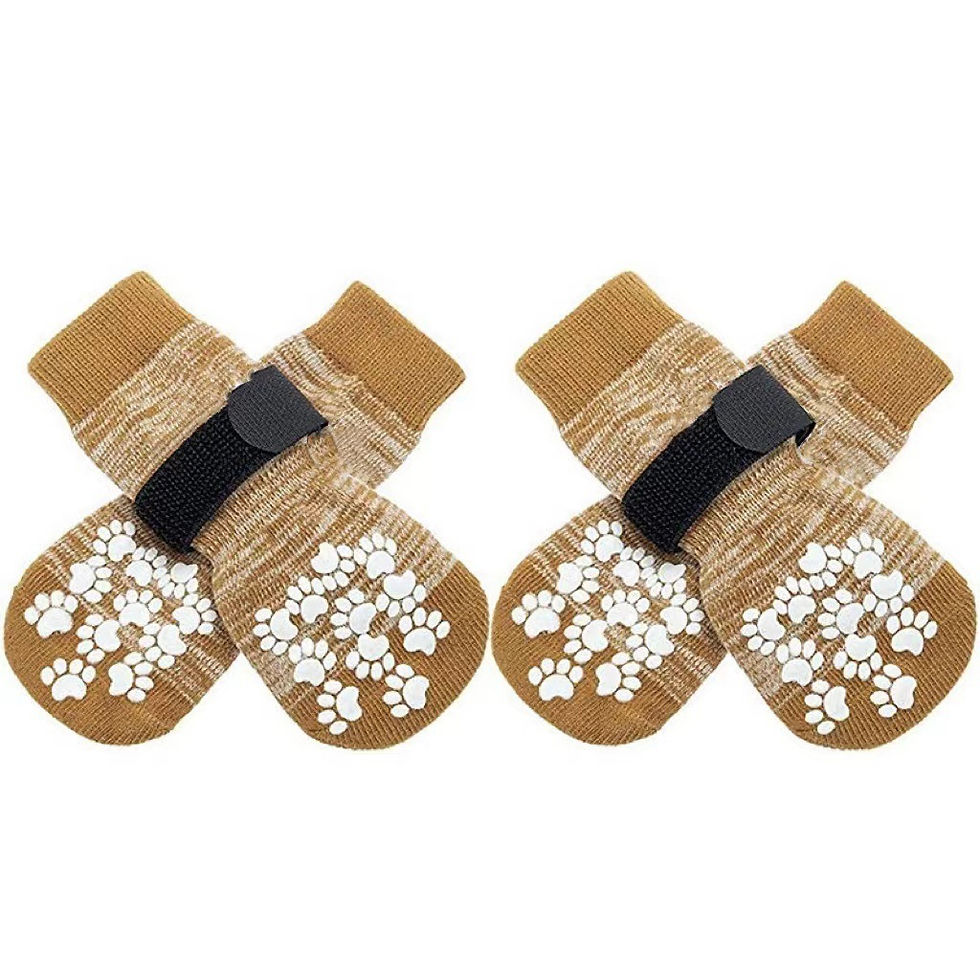 Thumbnail: 4Pcs/set Anti-Slip Dog Socks 4pcs Paw Protector Traction Control Adjustable Indo