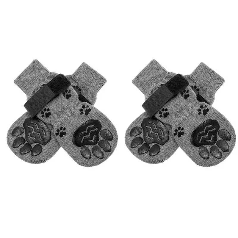 Thumbnail: 4Pcs/set Anti-Slip Dog Socks 4pcs Paw Protector Traction Control Adjustable Indo